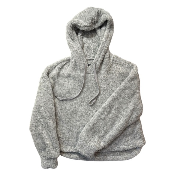 Rewash Women Hoodie Relaxed Fit Sherpa Fleece Hoodie Pullover Gray Size Large - Picture 1 of 6